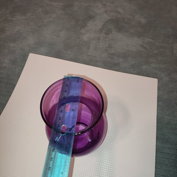 Purple Glass Vase Medium Size Violet Lilac Flowers Decor Boho Retro Style - Picture 5 of 7